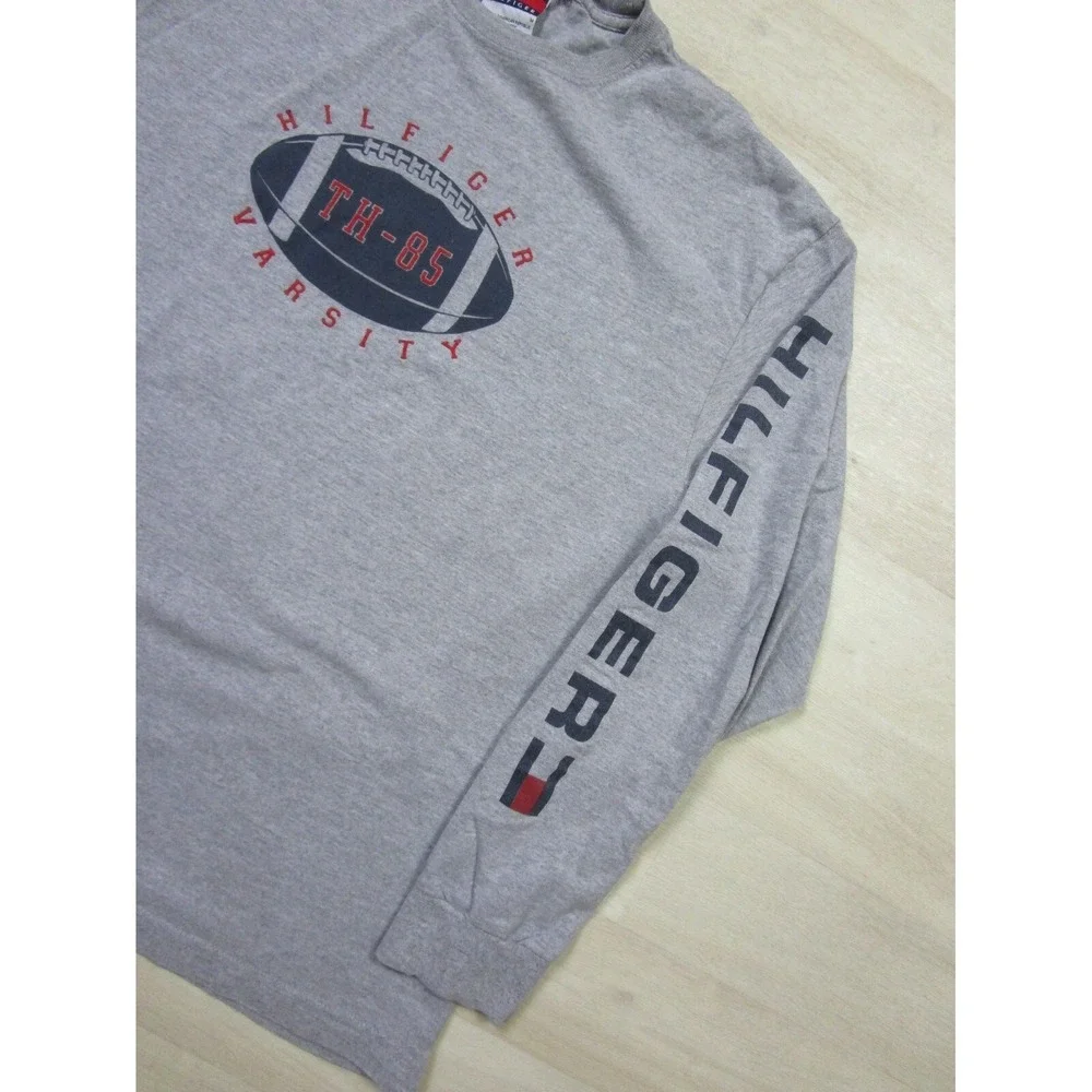 Vintage‎ Long Sleeve Tommy Hilfiger Football Shirt (M) TH-85 Y2K Varsity Graphic